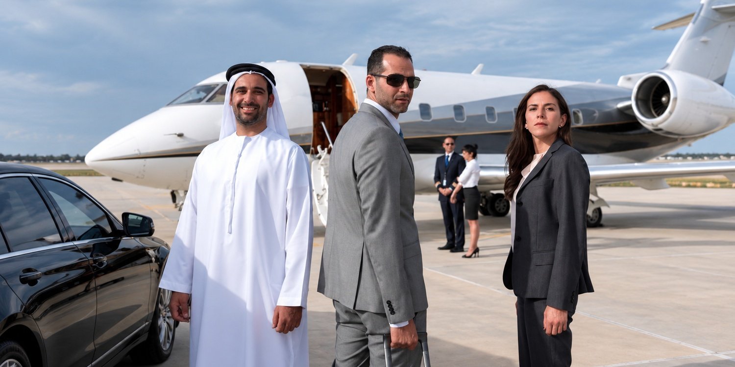 Luxury Jet Arrival on the Tarmac